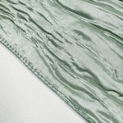 YOUR CHAIR COVERS - 90 x 132 inch Rectangular Crinkle Taffeta Tablecloth - Sage, Rectangle Table Linens for 6 ft Rectangular Tables, Wedding Crushed Table Cloth - color: Sage, size: 132" x 90" (Rectangular)