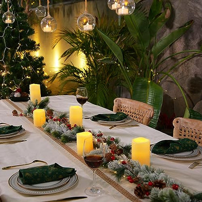 Homemory Waterproof Flameless Candles, Outdoor Indoor Battery Operated LED Pillar Candles with Remote Control and Timer, Plastic, Long Lasting, D3 x H4 4" 5" 5" 6" 6", Set of 6 - size: Set of 6