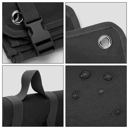 Outdoor Camping Tactical Training Shooting Mat Anti Slip Pad, Waterproof and Moisture-Proof Folding Mat Picnic Blanket Portable with Carry Strap - color: Black