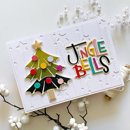 Lapoo Festivals Metal Cutting Die for Scrapbooking - Durable, Cut Stencils for DIY Scrapbook Photo Album Decorative Paper Card, Card Making Supplies, Embossing (Christmas Tree and Lights 4.7 x 3.9 in) - style: Christmas Tree and Lights 4.7 x 3.9 in