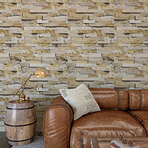 VaryPaper 3D Brick Wallpaper Peel and Stick Stone Wallpaper Self Adhesive Removable Faux Brick Wall Paper Waterproof Brick Contact Paper for Walls Bedroom Kitchen Backsplash Fireplace 15.7''x78.7'' - color: Slate Brick, size: 15.7" x 78.7"