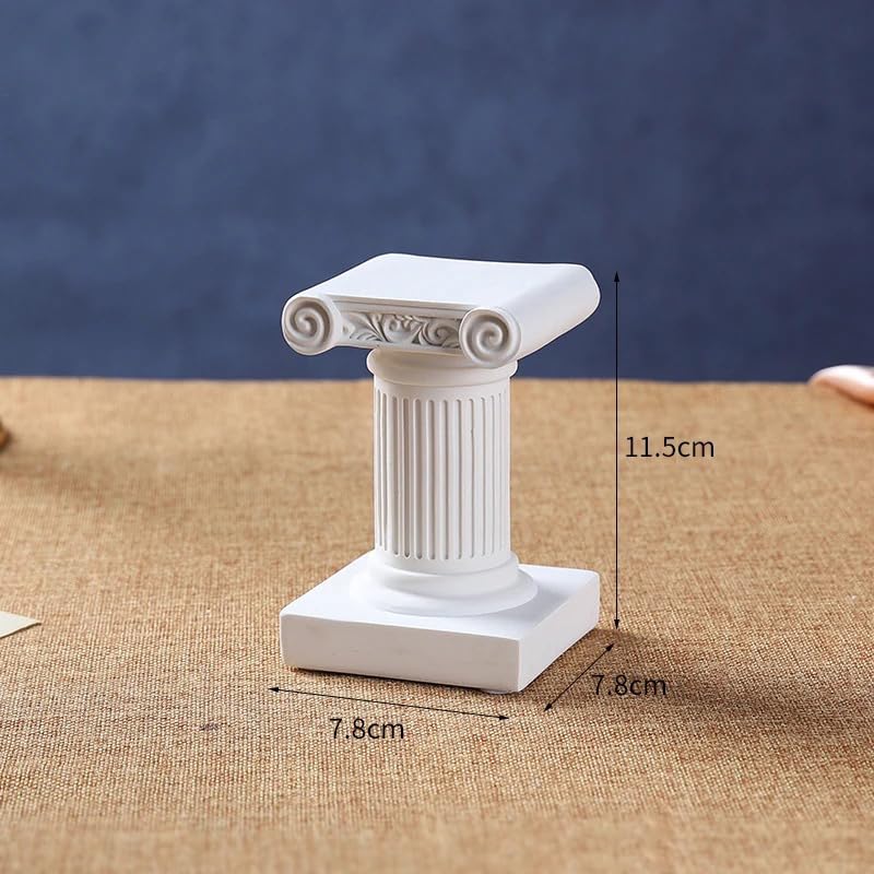 Mini Nordic Resin Roman Column, Greek Sculptural Angel Display, Photo Props, Candle Holder, Sketching Art Teaching Tools (Ionic C (White) - 11.5cm) - color: Ionic C (White) - 11.5cm