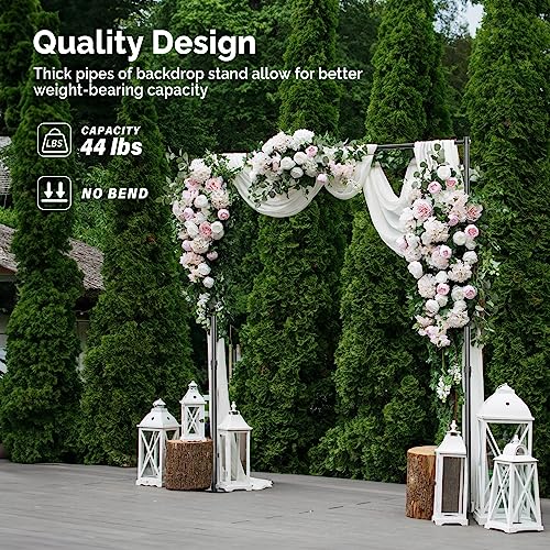 ShowMaven Backdrop Stand, 8x10 ft Adjustable Photo Backdrop Stand Kit, Heavy Duty Background Stand with Steel Base for Photography, Baby Shower, Birthday Parties, Wedding - color: Black