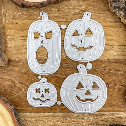 Lapoo Festivals Metal Cutting Die for Scrapbooking - Durable, Cut Stencils for DIY Scrapbook Photo Album Decorative Paper Card, Card Making Supplies (4-Piece Halloween Pumpkin Set 2.9 x 3.6 in) - style: 4-Piece Halloween Pumpkin Set 2.9 x 3.6 in