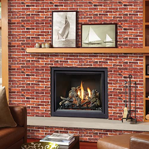 Brick Wallpaper Peel and Stick Red Brick Wallpaper for Bedroom 17.7" X 118" Faux Peel and Stick Wall Paper for Fireplace Kitchen Accent Home Decoration Party Brick Wrapping Paper for Backsplash - color: Red, size: 17.7" x 118"