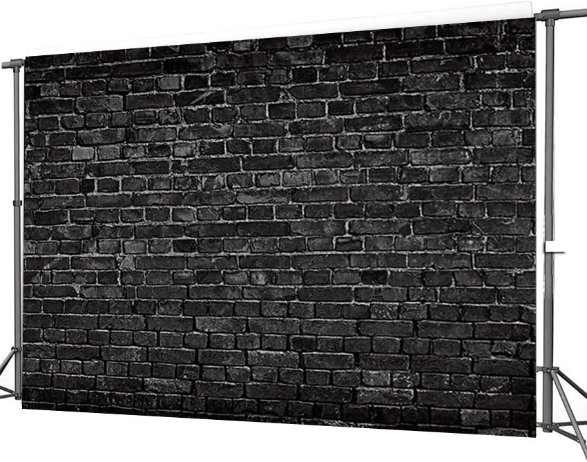 CHAIYA 8x6FT Black Brick Photography Backdrop Brick Backdrop Baby Shower Birthday Party Decoration Backdrop Newborn Baby Photoshoot Prop - size: 8′x6′