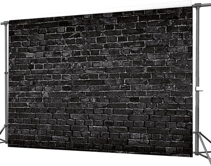 CHAIYA 7x5FT Black Brick Photography Backdrop - Baby Shower, Birthday Party Decoration - Newborn Baby Photoshoot Prop - size: 7′x5′