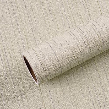 VEELIKE 15.7''x354'' Ecru White Grasscloth Peel and Stick Wallpaper Textured Grasscloth Contact Paper Self Adhesive Removable White Fabric Linen Wall Paper Roll for Bedroom Bathroom Walls Furniture - color: Ecru White, size: 15.7" x 354"
