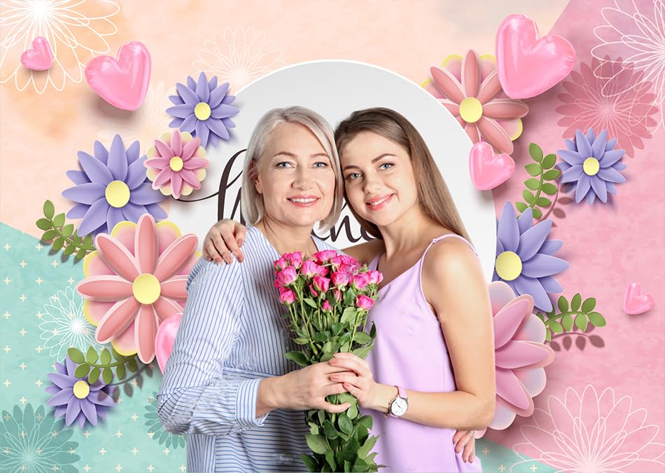 10x8ft Happy Mother's Day Backdrops Thanks Mother Party Photoshoot Backdrops Mom's Day Party Decorations Banner Photo Backdrop Mother's Day Birthday Party Background 138 - size: 10x8ft