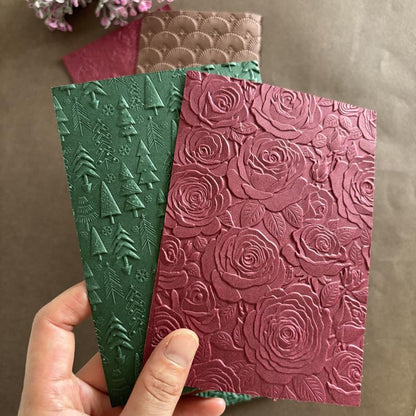 3D Embossing Folders for Card Making, 3Pcs Christmas Elk Snowflakes Flower Plastic Embossing Folders Embossing Folder Craft Card Template for DIY Scrapbooking - color: 3 Pack Christmas