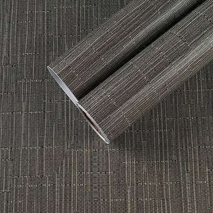 CHIHUT Dark Gray Grasscloth Peel and Stick Wallpaper Textured Removable Grass Cloth Contact Paper Self Adhesive Fabric Linen Grey Stick on Wallpaper for Bathroom Kitchen Backsplash Walls 17.7”x236” - color: ['Dark Gray'], size: 17.7" x 236"