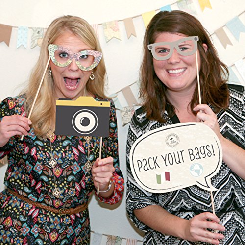 Big Dot of Happiness World Awaits - Travel Party Photo Booth Props Kit - 20 Count