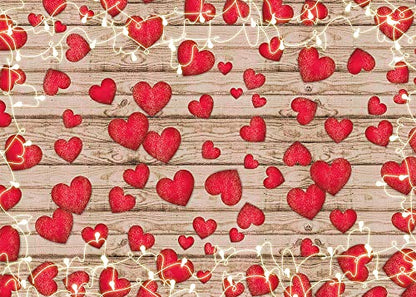 Vintage Rustic Wood Glitter Glow Red Love Heart Valentine's Day Theme Photography Backdrop Wedding Anniversary Bridal Shower Mother's Day Photo Background Couple Studio Shoot Props Supplies 7x5ft - size: 7x5 FT