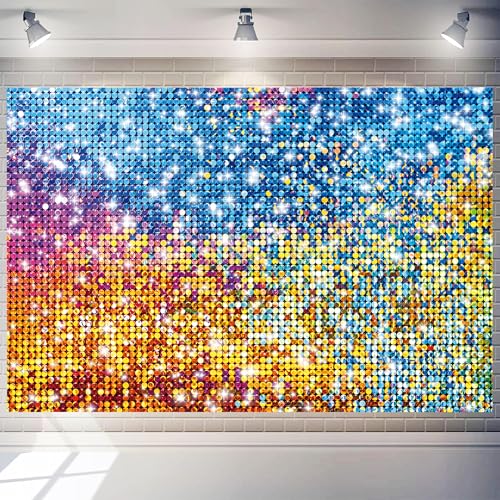 7 x 5 ft Colorful Backdrop Birthday Background for Women Princess Neon Sequin Square Shimmer Decoration for Anniversary Party (Non-Glowing Brilliant Design) (Pink, 12 * 10 ft) - color: PINK, size: 12*10 ft