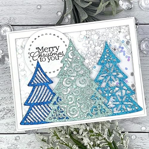 Lapoo Festivals Metal Cutting Die for Scrapbooking - Christmas Cut Stencils for DIY Scrapbook Photo Album Decorative Paper Card, Card Making Supplies, Embossing (A Christmas Tree Set 5.5 x 3.5 in) - style: A Christmas Tree Set 5.5 x 3.5 in