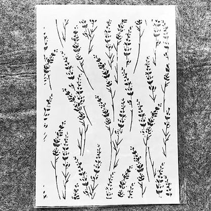 TIAMECH A4 Reusable Grass Stencil for Painting - Thin Grass Leaves Layering Template, DIY Wall Art, Wood Furniture, Scrapbook & Crafts (8.3x11.7inch) - style: Thin Grass