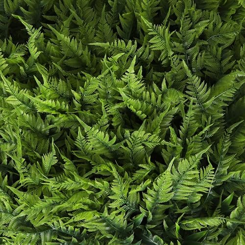 3rd Street Inn Greenery Panel - Artificial Hedge Wall - Fake Plant Wall Backdrop - Privacy Screen - Interlocking Panels - Indoor Outdoor Décor (12, Lady Fern) - color: Lady Fern