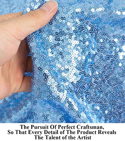 Partisout Sequin Backdrop - Glitter Backdrop with Blackout Curtains for Photography, Party & Wedding (4ft x 7ft, Baby Blue) - color: Baby Blue, size: 4ftx7ft