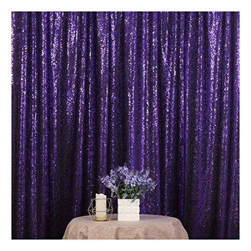 Poise3EHome Purple Sequin Backdrop, 6Ft x 8Ft Glitter Photography Background Curtains for Halloween Party Wedding Birthday Decoration - color: Purple, size: 6x8 ft