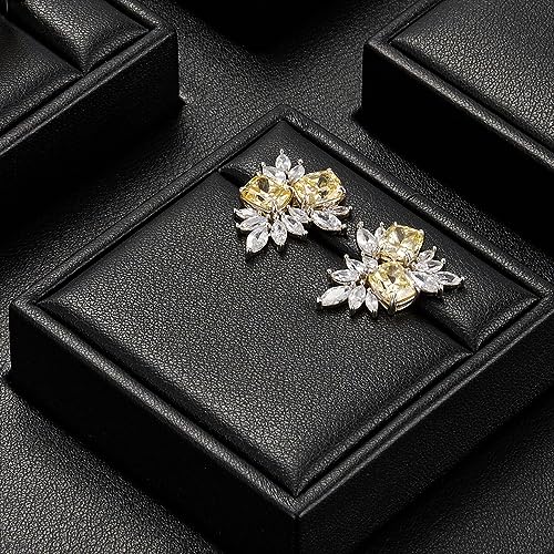 PU Leather Earring Stand Ring Display Holder Earrings Showcase Display Block Jewellry Storage Stand for Shows (Black) - color: Black, size: Earring Stand