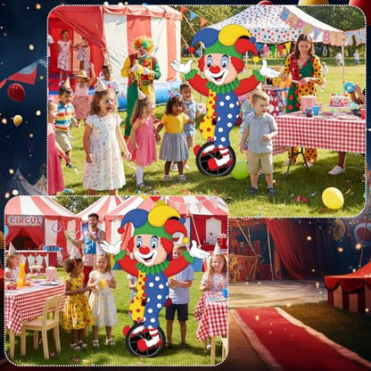 Colingmill Carnival Circus Party Decoration 3ft Circus Theme Birthday Party Supplies Clown Cardboard Cutout Standup Photo Booth Backdrop Props Life Size for Birthday Carnival Game Weddings Events - style: Clown