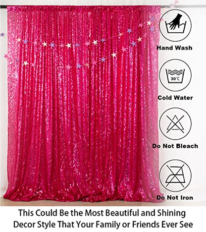 ShinyBeauty 5FTx7FT Sequin Backdrop Curtain Sparkly Fuchsia Photo Backdrops Shimmer Photography Background Wedding Drapes Glitter Backdrop Curtain for Party Birthday (Hot Pink - color: Hot Pink, size: 5FTx7FT