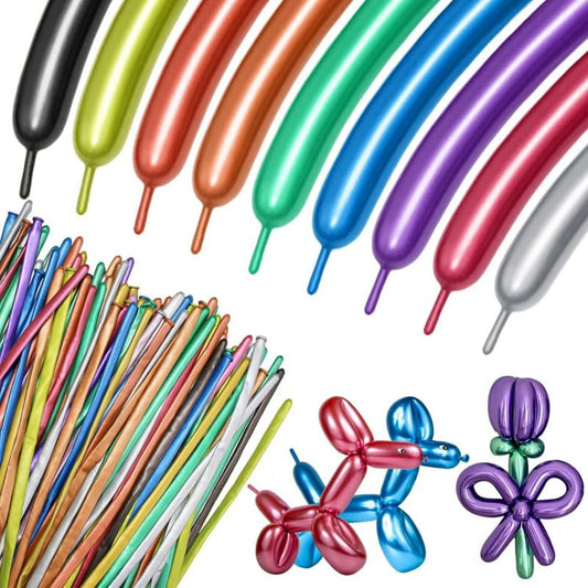 20 Pack Clips for Balloon Arch & 100 Pcs Long Skinny Balloons - Clear Heavy-Duty Clamps for Backdrop and Balloon Decoration Kit, Balloon Clips for Balloon Arch Birthday Party Crafts Photography Studio - color: 20 Clear Clips + 100 Colorful Balloons