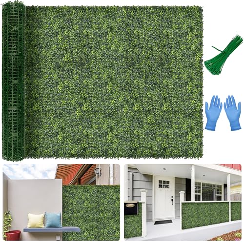 Artificial Boxwood Backdrop Roll: 60"x120" (50 sqft) UV-Anti Greenery Faux Grass Hedge for Indoor Outdoor Green Wall Decor, Patio Privacy Screen, Garden Fence Covering - size: 60"X120"