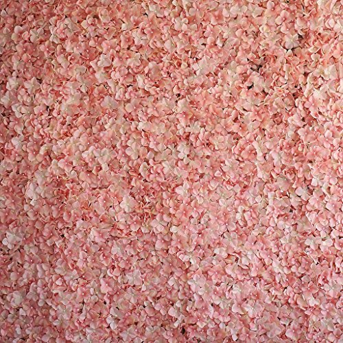 Enova Floral 4 Pack 11 Sq ft. Artificial Hydrangea Flowers Wall Mat Panel Faux Foliage Flowers Backdrop for Wedding Party Photo Event Decoration (Peach, 4) - color: Peach