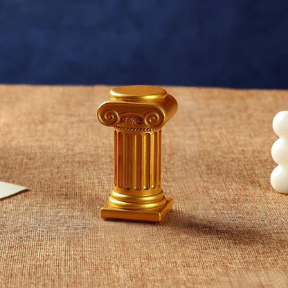 Mini Nordic Resin Roman Column, Greek Sculptural Angel Display, Photo Props, Candle Holder, Sketching Art Teaching Tools (Ionic A (Gold) - 8cm) - color: Ionic a (Gold) - 8cm