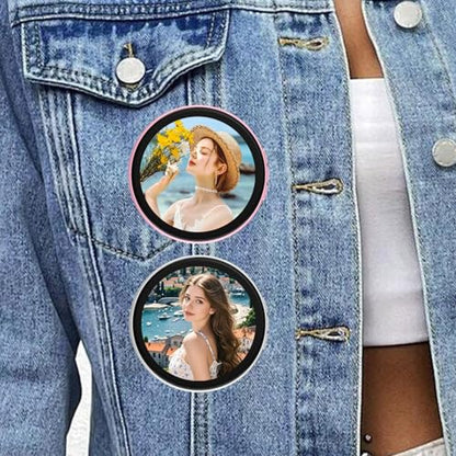 Customizable LED Badge with APP Control – HD Touch Screen for Photos, GIFS & Videos, 8-Hour Battery, Dynamic Light Effects, Clip-On Fashion Accessory for ACG & Idol Fans Purple - color: Purple