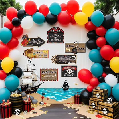 WERNNSAl Pirate Party Decorations - 10PCS Pirate Birthday Party Decorations for Adventure Birthday Party Supplies Funny Parrot Pirate Decor for Home Garden Yard Wall Decor - style: Pirate 002