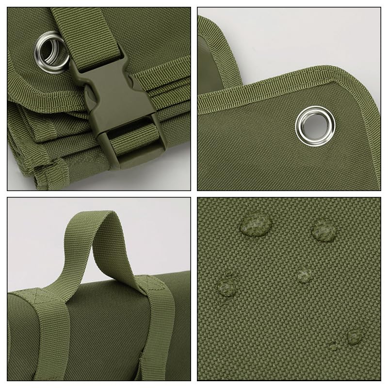 Outdoor Camping Tactical Training Shooting Mat Anti Slip Pad, Waterproof and Moisture-Proof Folding Mat Picnic Blanket Portable with Carry Strap - color: Army green