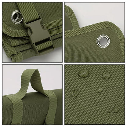 Outdoor Camping Tactical Training Shooting Mat Anti Slip Pad, Waterproof and Moisture-Proof Folding Mat Picnic Blanket Portable with Carry Strap - color: Army green