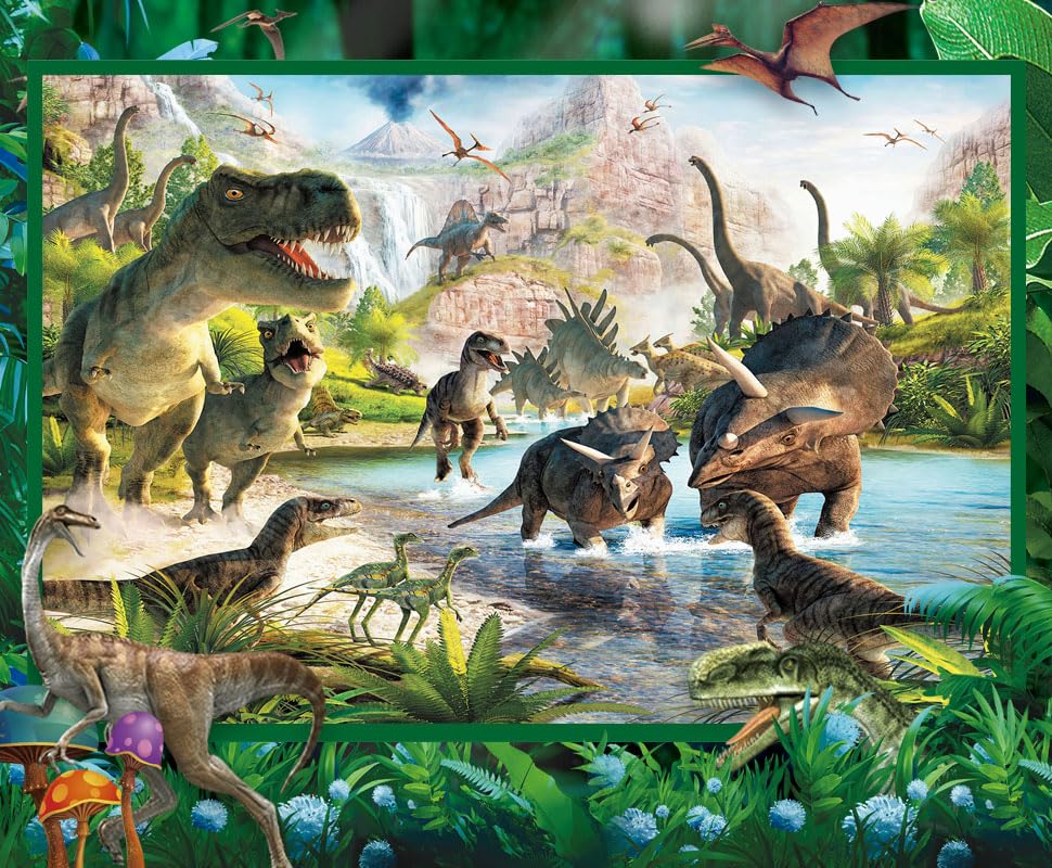 10X8FT Dinosaur Photography Background Dinosaur Party Banner 3D Kids Birthday Decoration Dinosaur Party Backdrops DH-203 Green