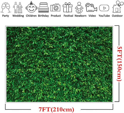 LYWYGG 7x5FT Vinyl Green Leaves Photography Backdrop Nature Greenery Leaves Backdrop Grass Background (Non 3D) CP-87 - size: 7x5FT