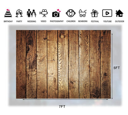 7x5ft Brown Wood Backdrop for Photography Rustic Natural Wooden Floor Photo Background Newborn Baby Photoshoot Portrait Studio Props 251 - size: 5x7ft