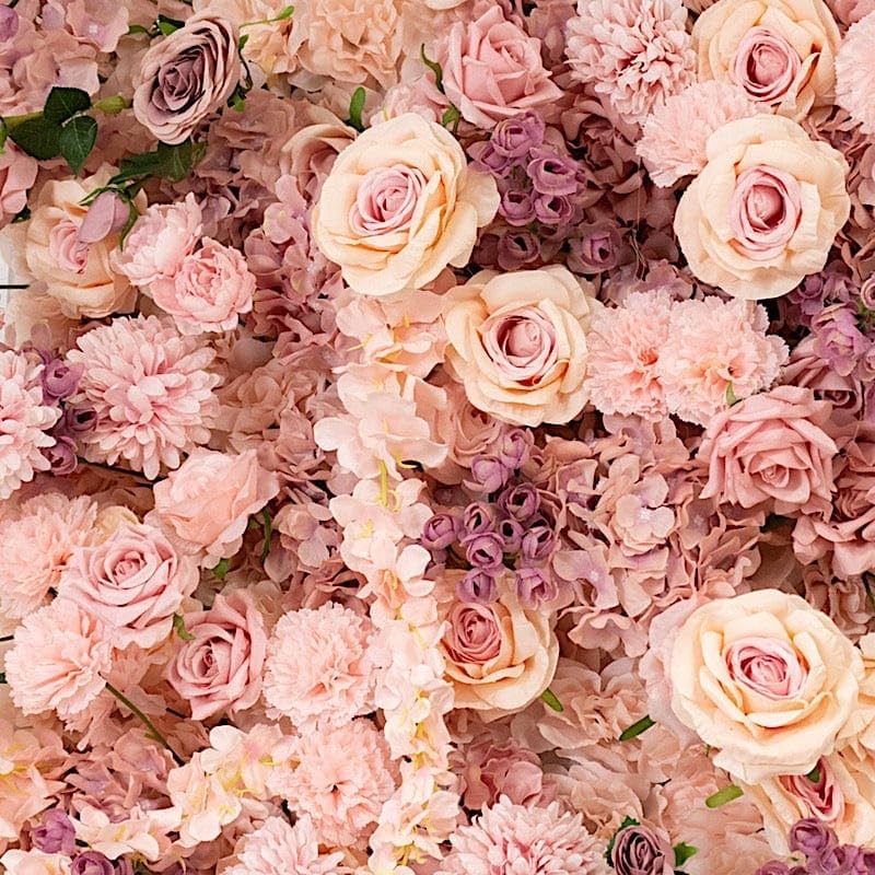 8x8 feet Dusty Rose Roll Up Silk Artificial Flower Backdrop for Arch Stand Photo Background Wedding Reception Party Event Decorations Supplies
