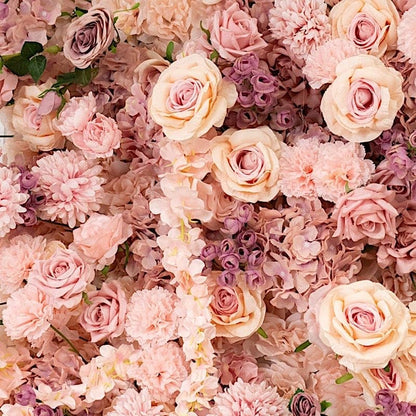 8x8 feet Dusty Rose Roll Up Silk Artificial Flower Backdrop for Arch Stand Photo Background Wedding Reception Party Event Decorations Supplies