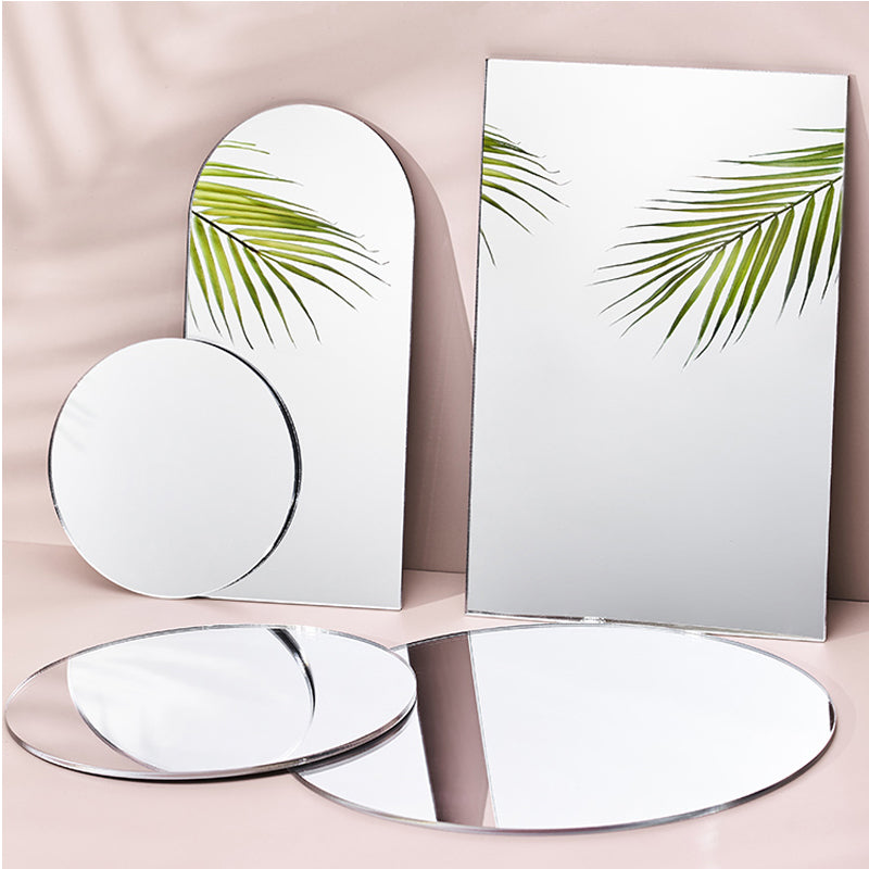 Acrylic Mirror Reflection Board Geometric Shape Photo Background Props Set Photography Ornaments Reflective Display Sheet (Geometry,6Pcs) - color: Geometry,6pcs