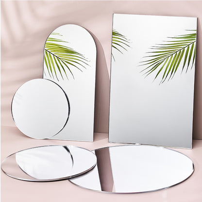 Acrylic Mirror Reflection Board Geometric Shape Photo Background Props Set Photography Ornaments Reflective Display Sheet (Geometry,6Pcs) - color: Geometry,6pcs