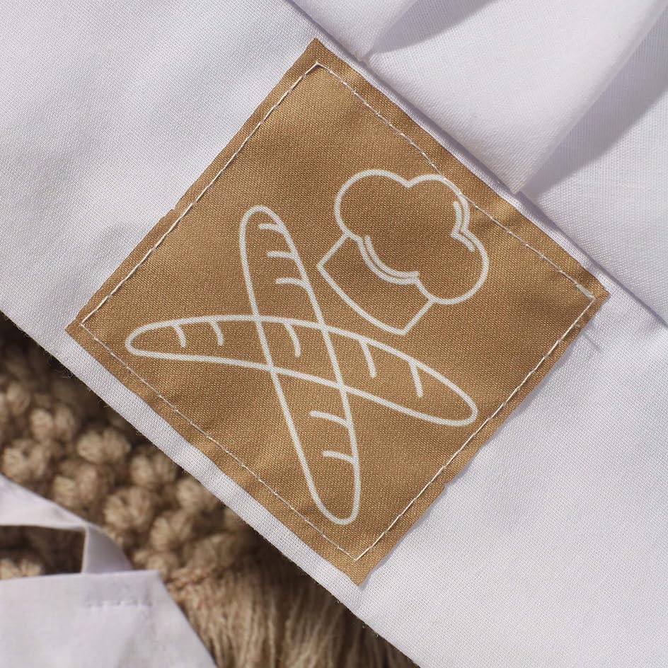 Baby Chef Outfit Apron And Chef Hat Set, Baby Photoshoot Props Boy Newborn Photography Costume Infant Bakery Outfits - color: White